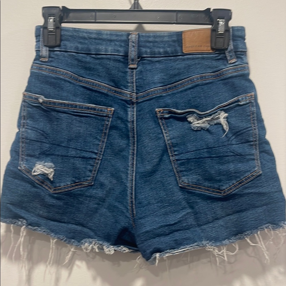 American Eagle Outfitters Blue Jean Shorts Distressed High-Waisted - Picture 5 of 5